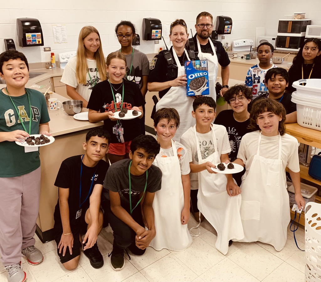 WMS Cooking Class - 7th Grade Students made cake pops with the School Resource Officers