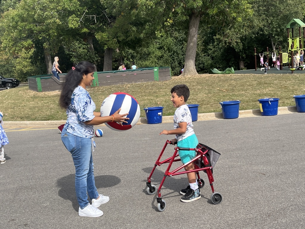 Basketball stations at outdoor P.E. at Woodland Primary