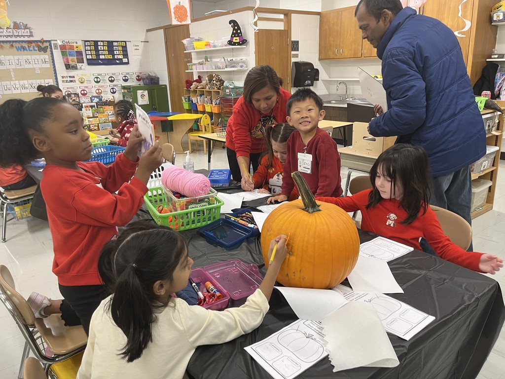 The Great Kindergarten Pumpkin Investigation in Ms. O'Neil, Ms. Beaudry, Ms. Bensch, and Ms. Knapp's classes! 