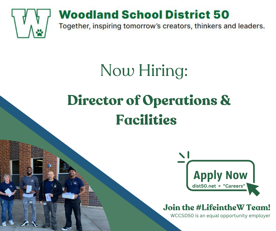 Now Hiring Director of Operations and Facilities Graphic 