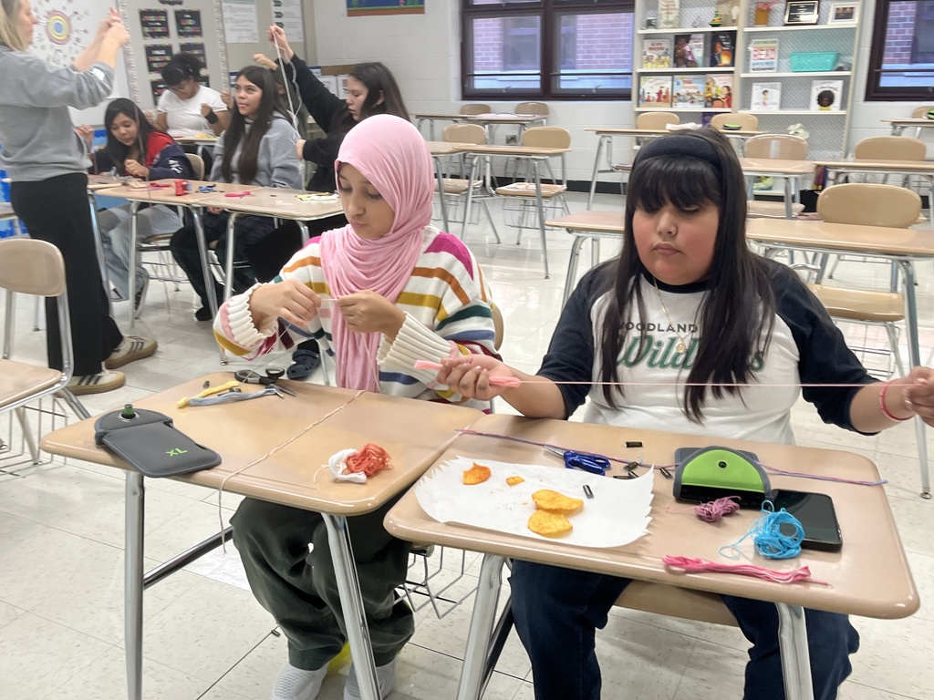 Voice and Vibe Club at WMS making friendship bracelets 