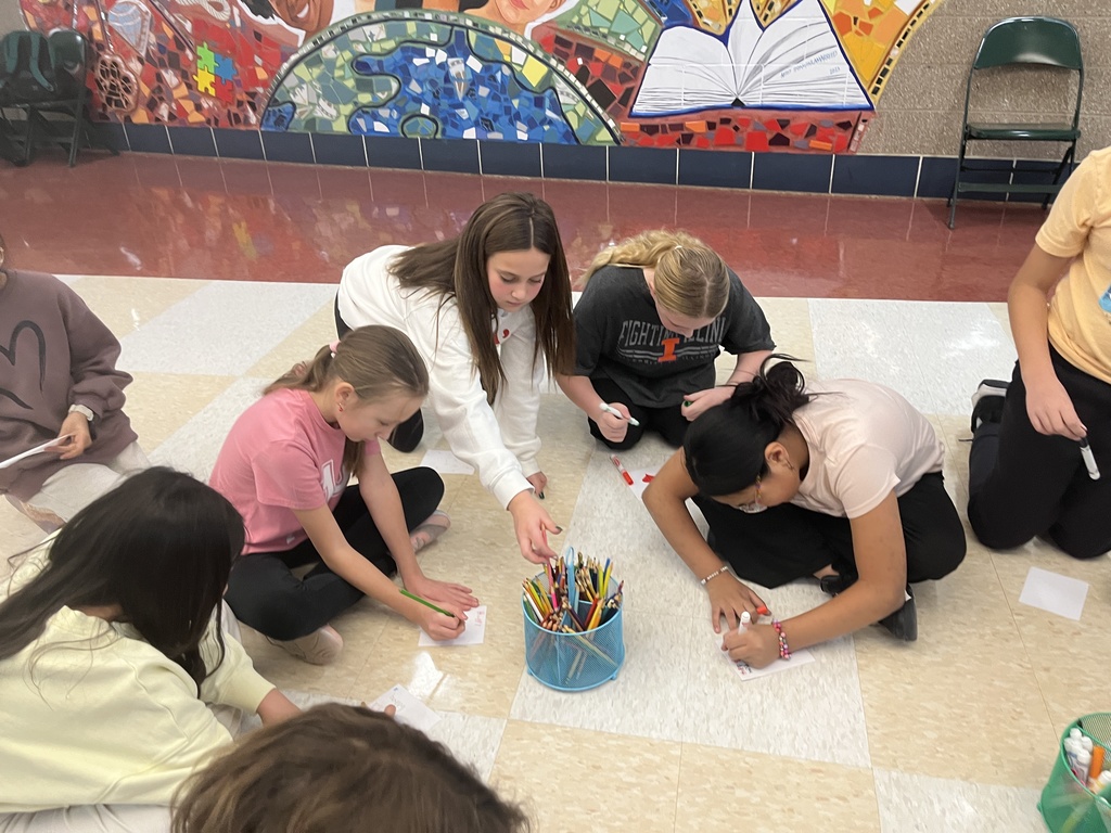 4th and 5th grade PBIS Student Leaders pack donations to Lurie Children's Hospital