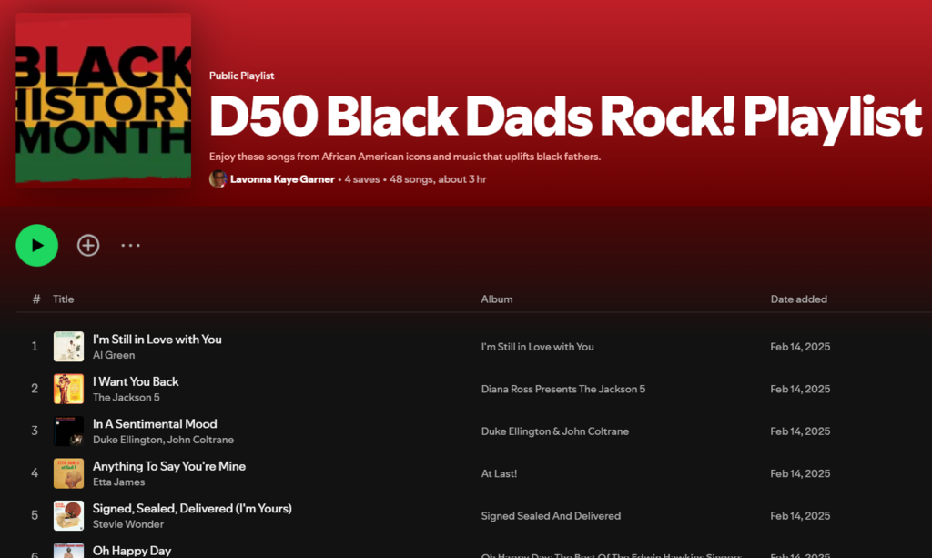 Black Dads Rock! Spotify Playlist