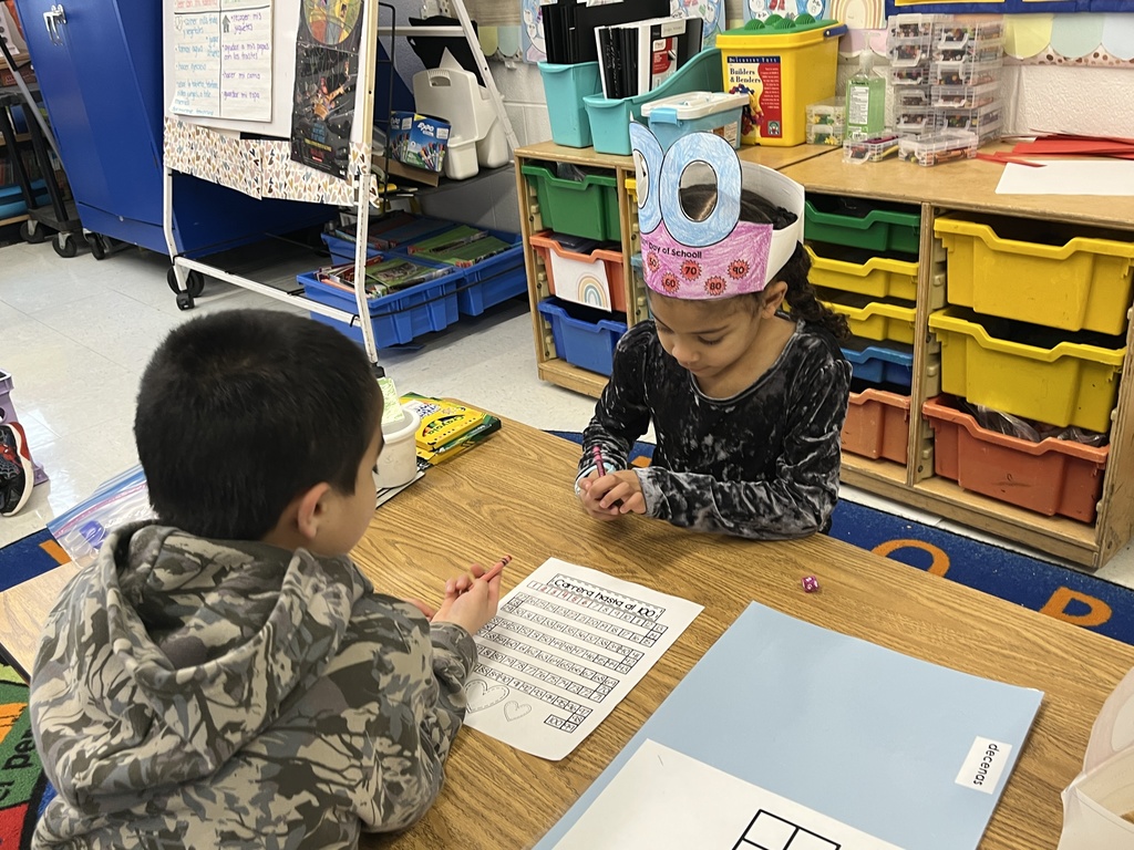 Math lesson on 100th Day of School with Ms. Santos!