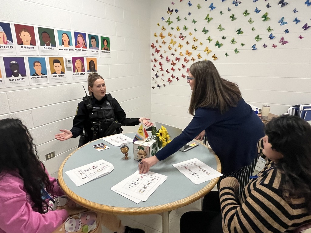 Students teacher School Resource Officers safety words in Sign Language