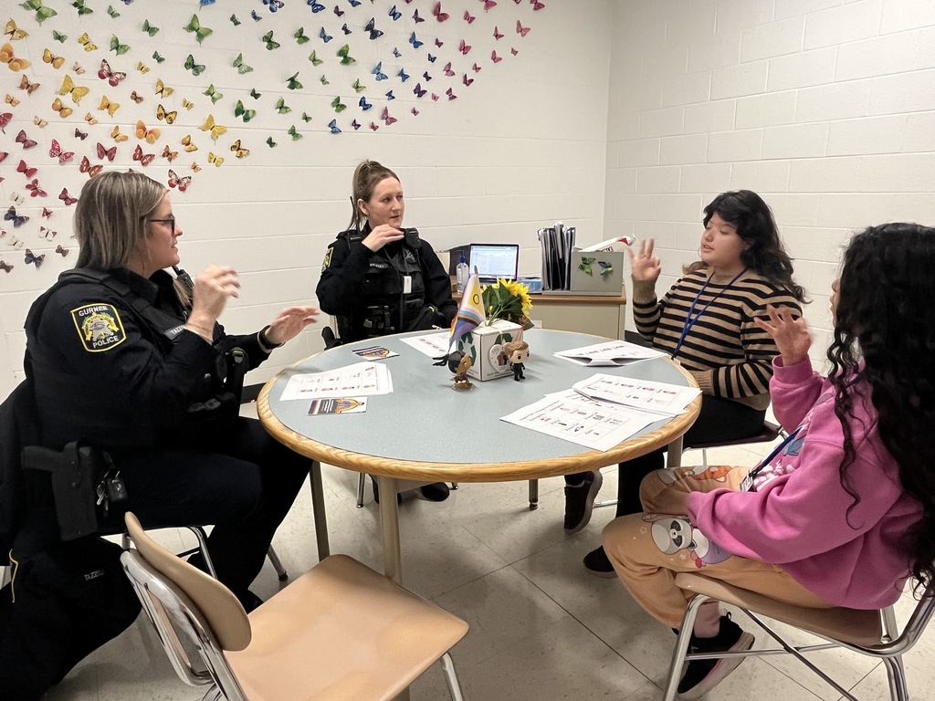 Students teacher School Resource Officers safety words in Sign Language