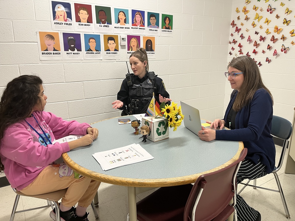 Students teacher School Resource Officers safety words in Sign Language