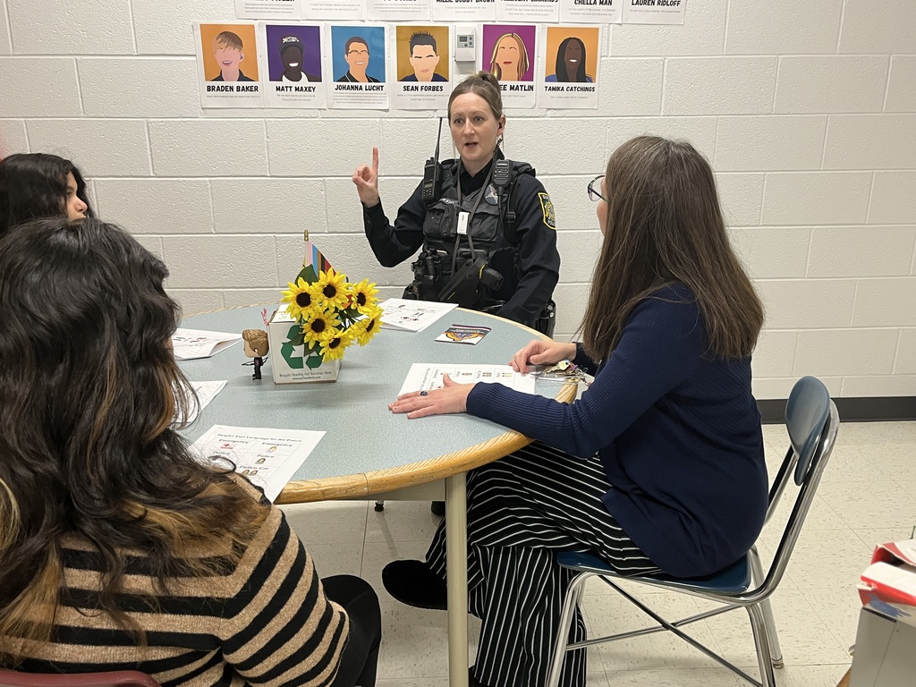 Students teacher School Resource Officers safety words in Sign Language