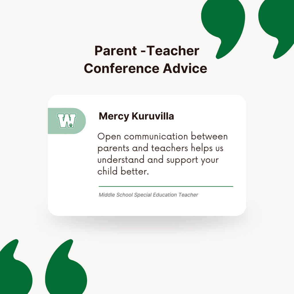 Graphic with advice for Parent Teacher Conferences 