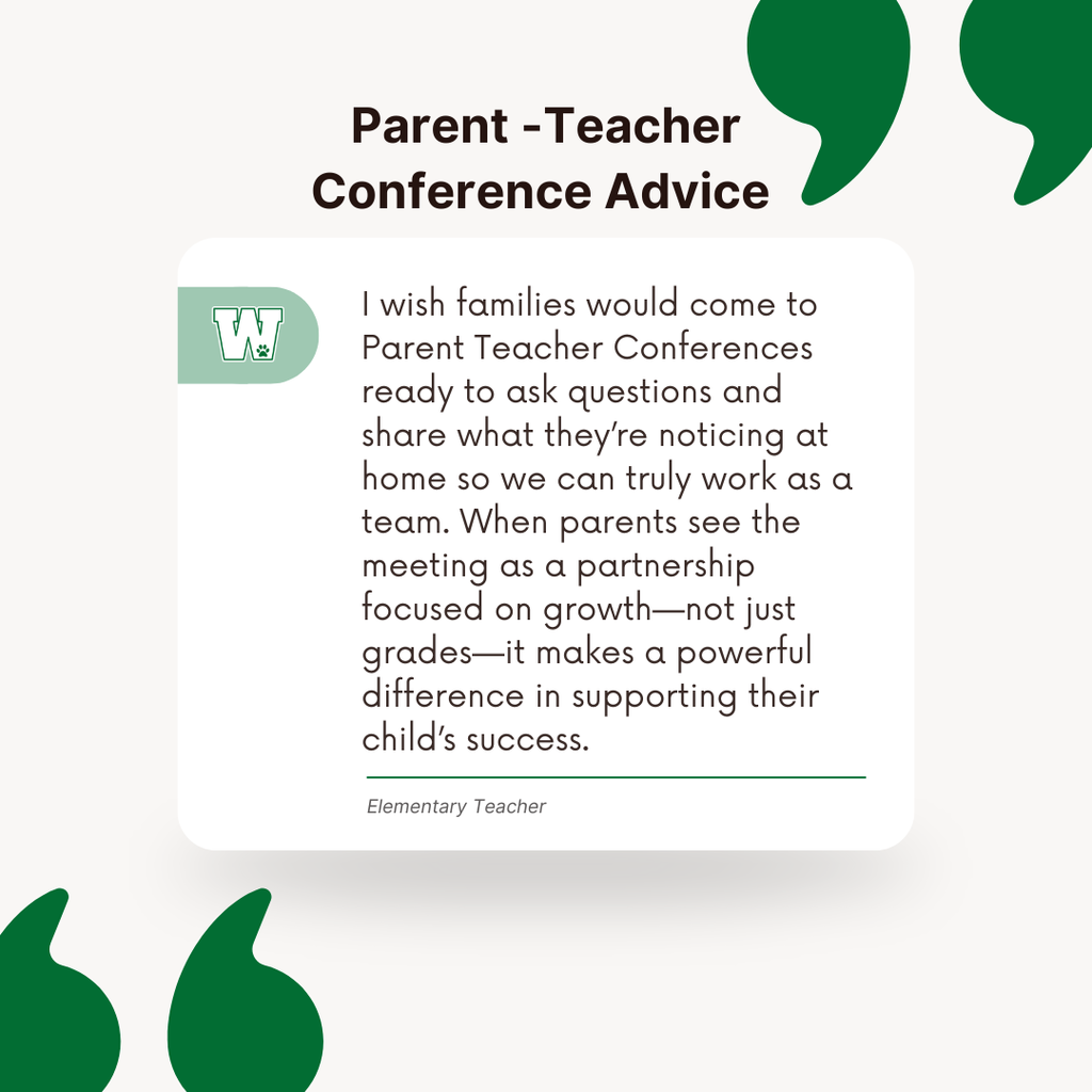 Graphic with advice about Parent Teacher Conferences 