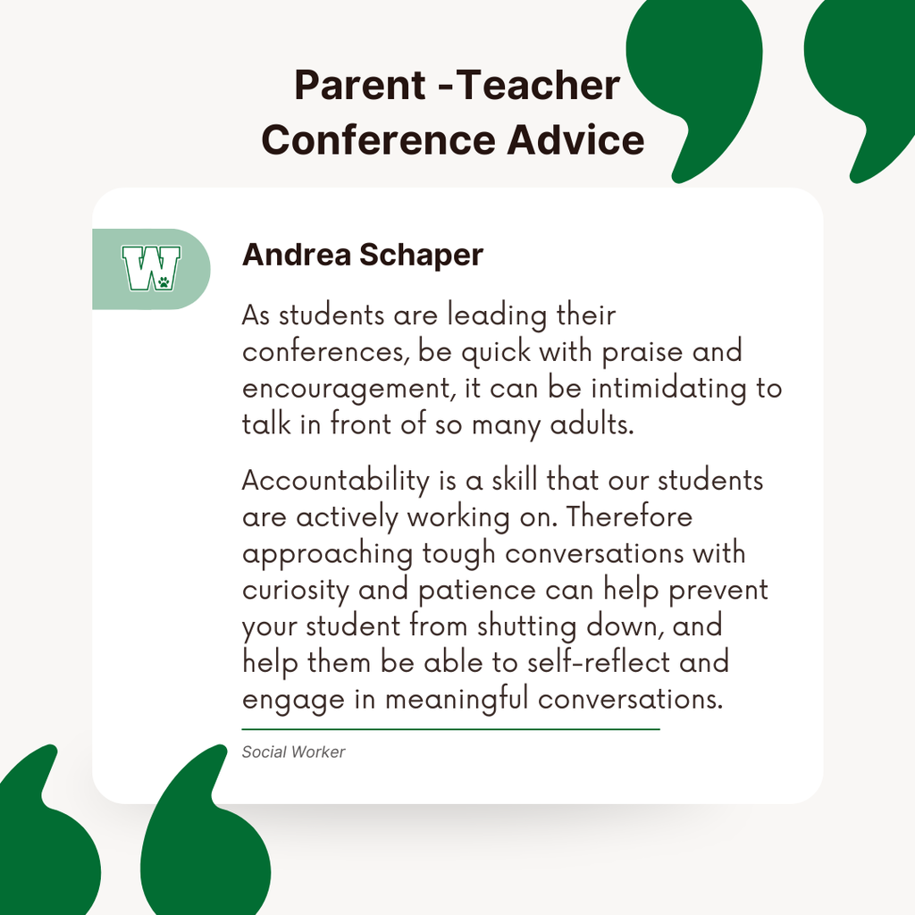 Graphic with advice about Parent Teacher Conferences 