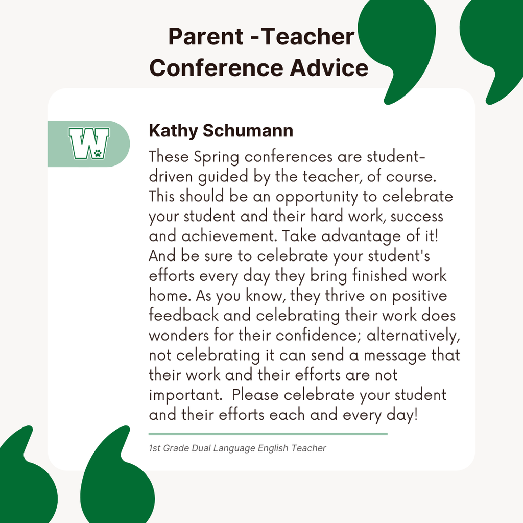 Graphic with advice about Parent Teacher Conferences 