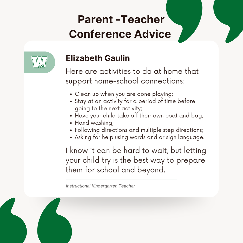 Graphic with advice about Parent Teacher Conferences 