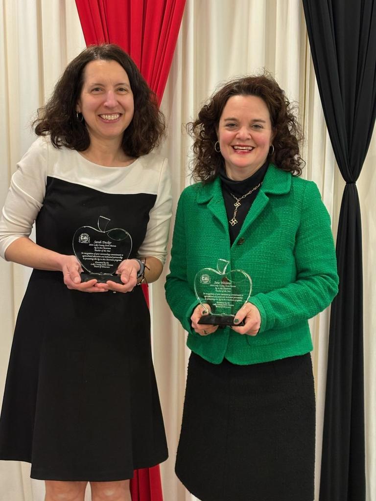 Woodland Educators win award from Lake County Farm Bureau, March 2026 (Two Female Teachers with Award)