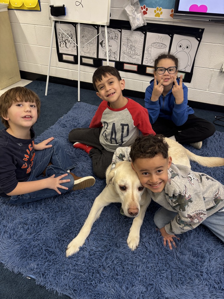 Truett, Woodland's Service Dog, visits students at Elementary in Feb. 2026