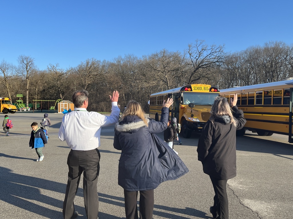 Morning Greeters welcoming students to Woodland Primary April 6, 2026