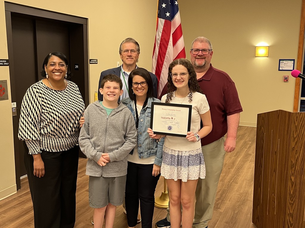 Young Citizenship Award from the Exchange Club of Gurnee, April 2026