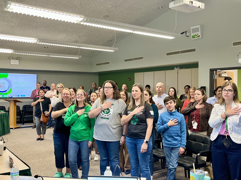 WIldcat Music Boosters say the Pledge of Allegiance at Board of Education Meeting April 2026