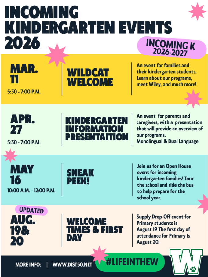 Incoming Kindergarten Events 2026