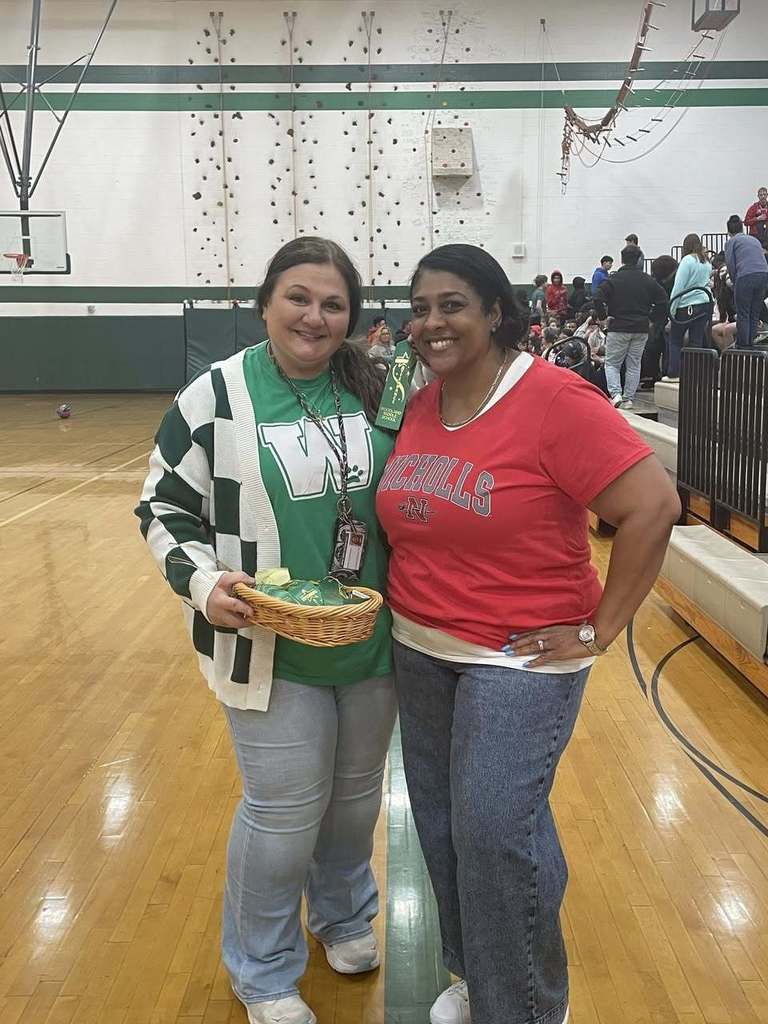 Mrs. Drake and Mrs. H. at the WMS Assembly 