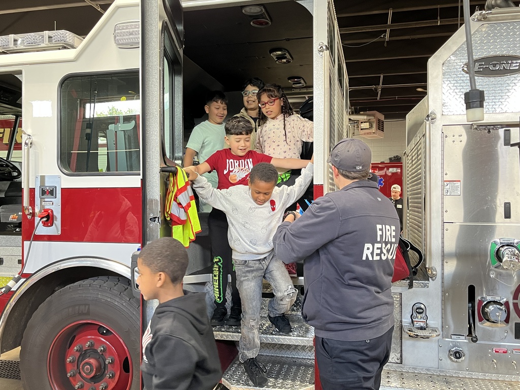 Field trip to the Gurnee Fire Department - students check out the fire rigs