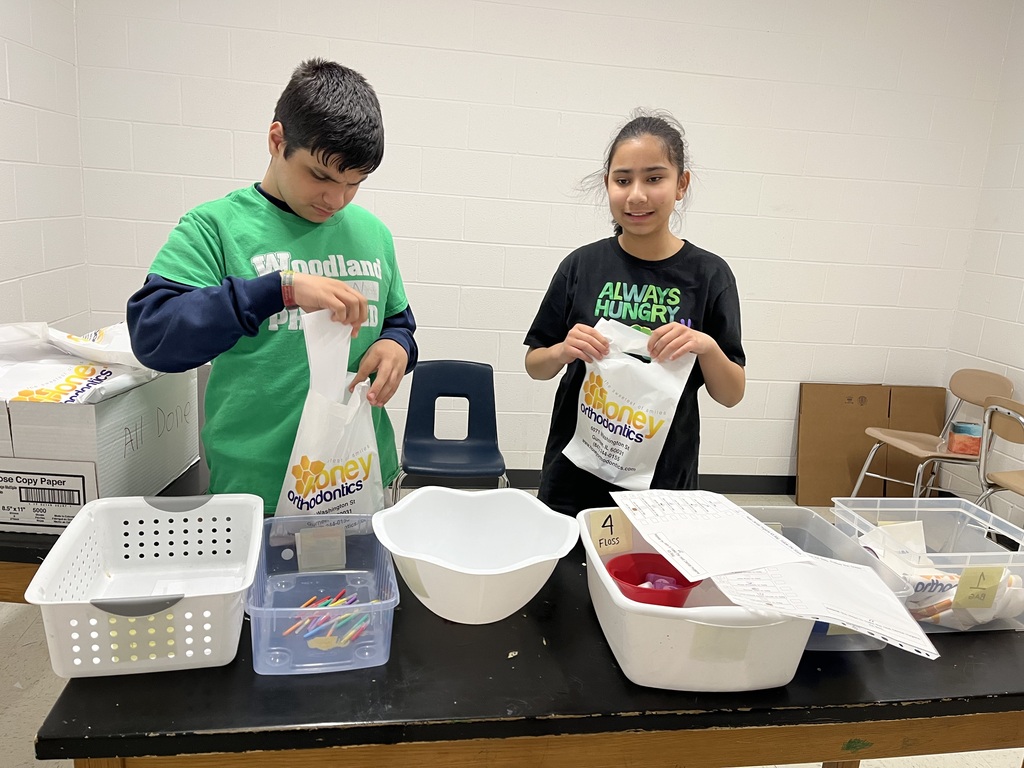 WMS partnered with Honey Orthodontics to create bags for patients and build job and independence skills for the students