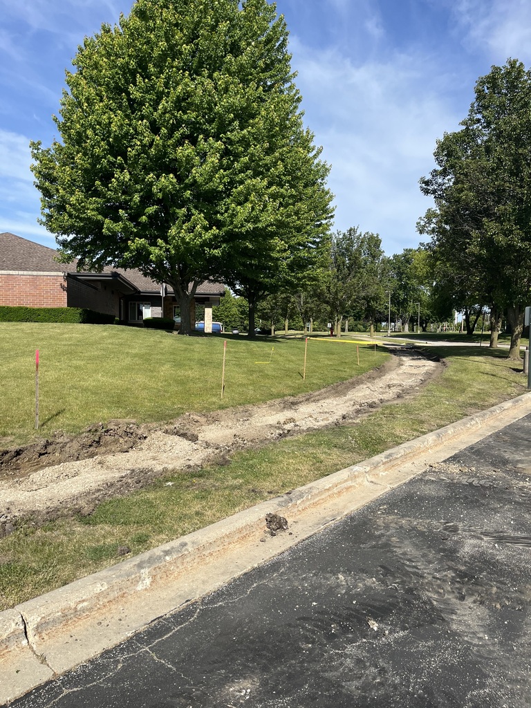 Sidewalk removal in progress for replacement project