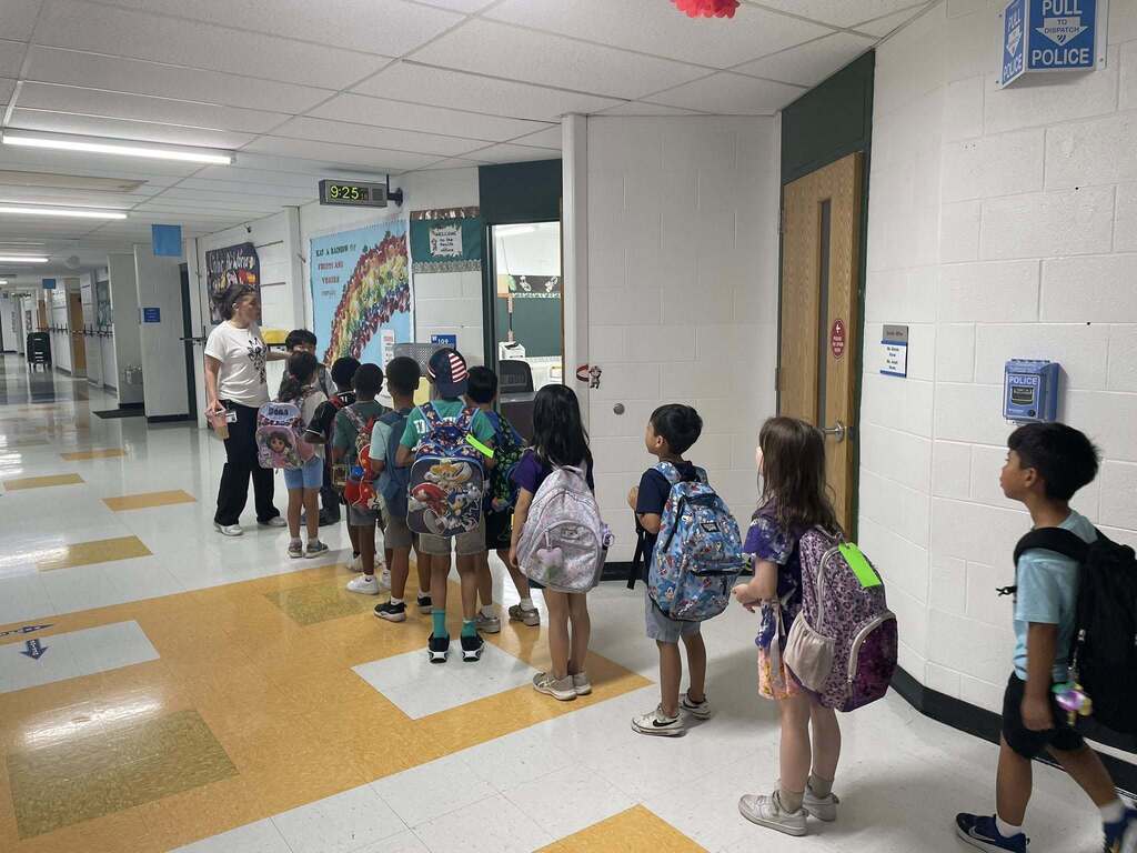 WSA and ESY Students walking to their classroom
