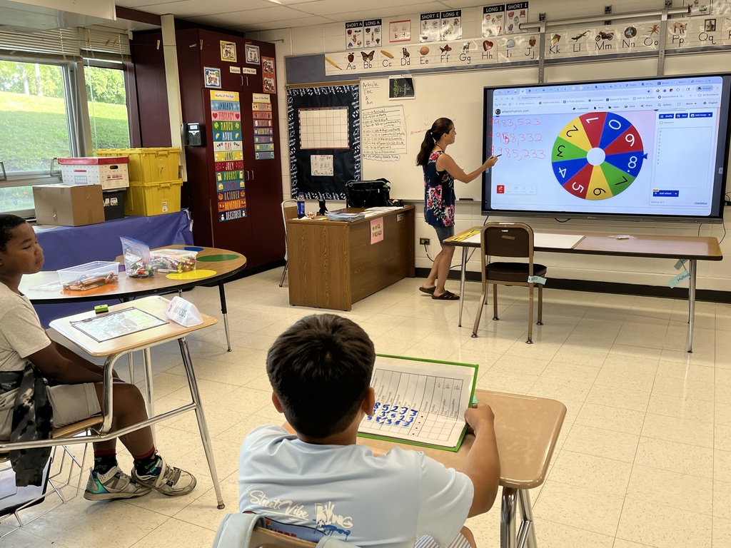 Students play a Math game in English Ms. Rosenblum's class