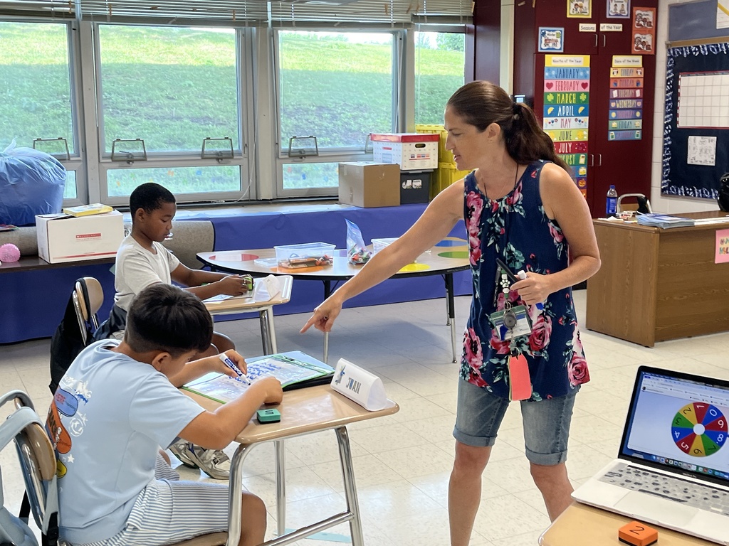 Students play a Math game in English Ms. Rosenblum's class