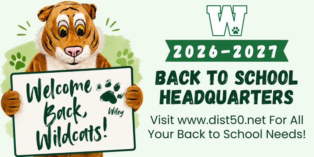 Back to School Headquarters - visit www.dist50.net for all your back to school needs!