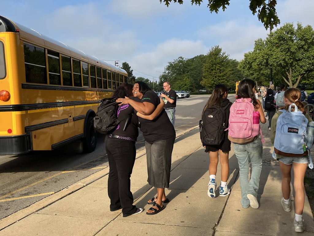 Students arriving for the first day of school at Woodland Middle School - Aug. 2026