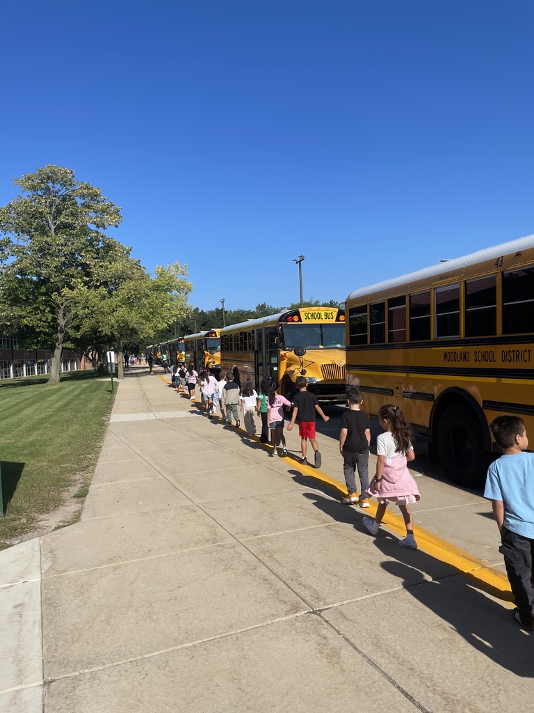 Bus evacuation drill at Woodland Elementary, Aug. 2026