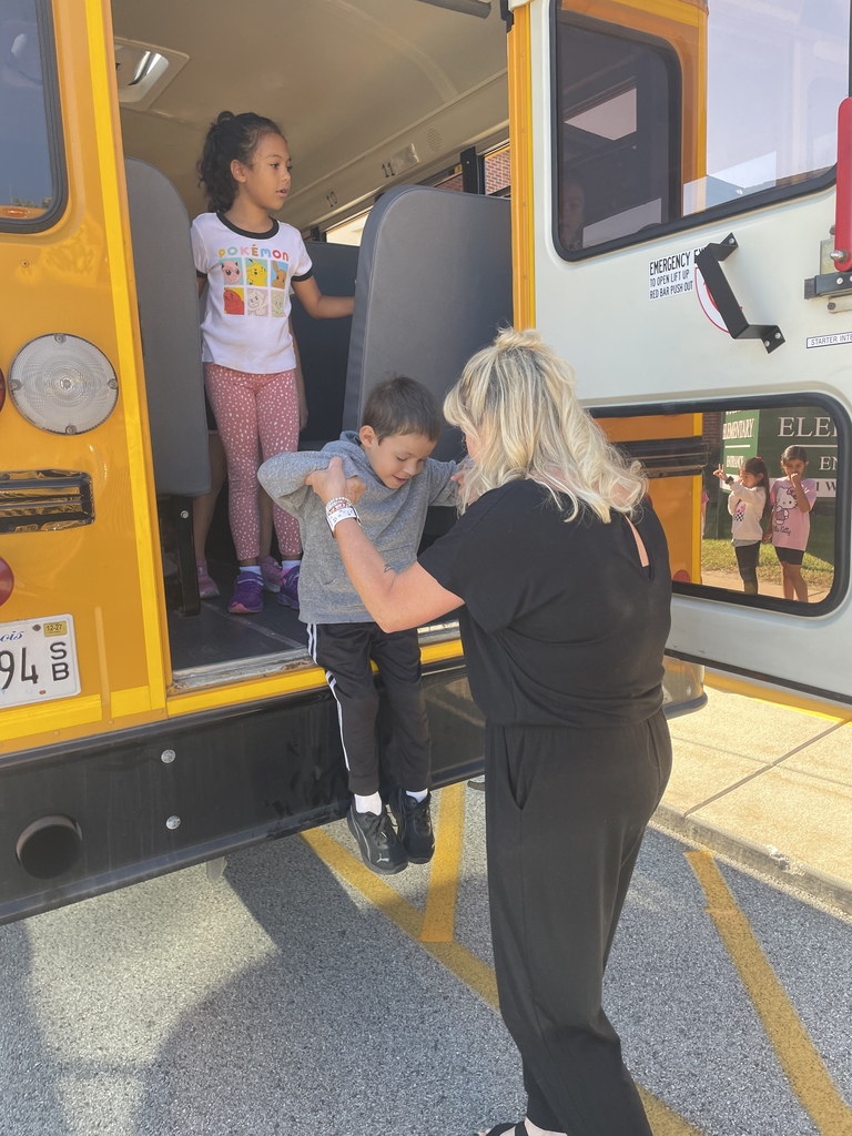 Bus evacuation drill at Woodland Elementary, Aug. 2026