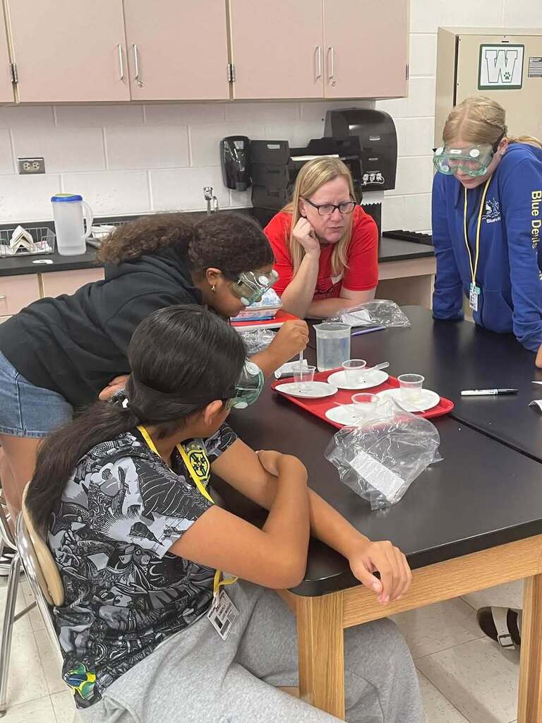 Students working on a science experiment