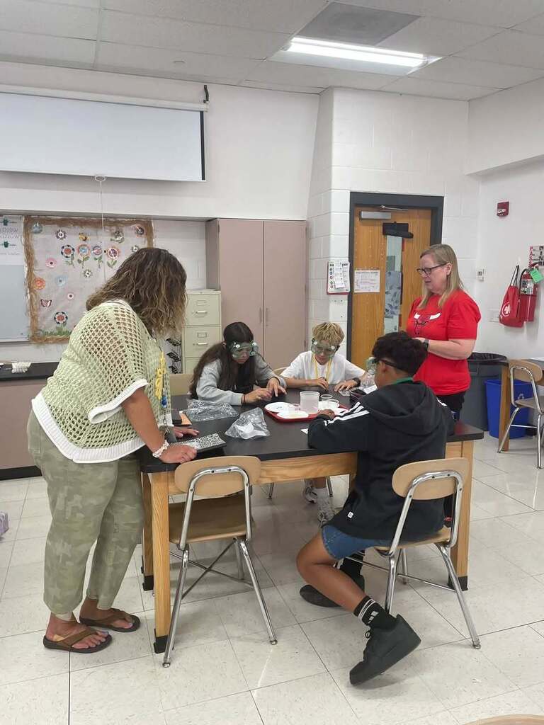 Students working on a science experiment