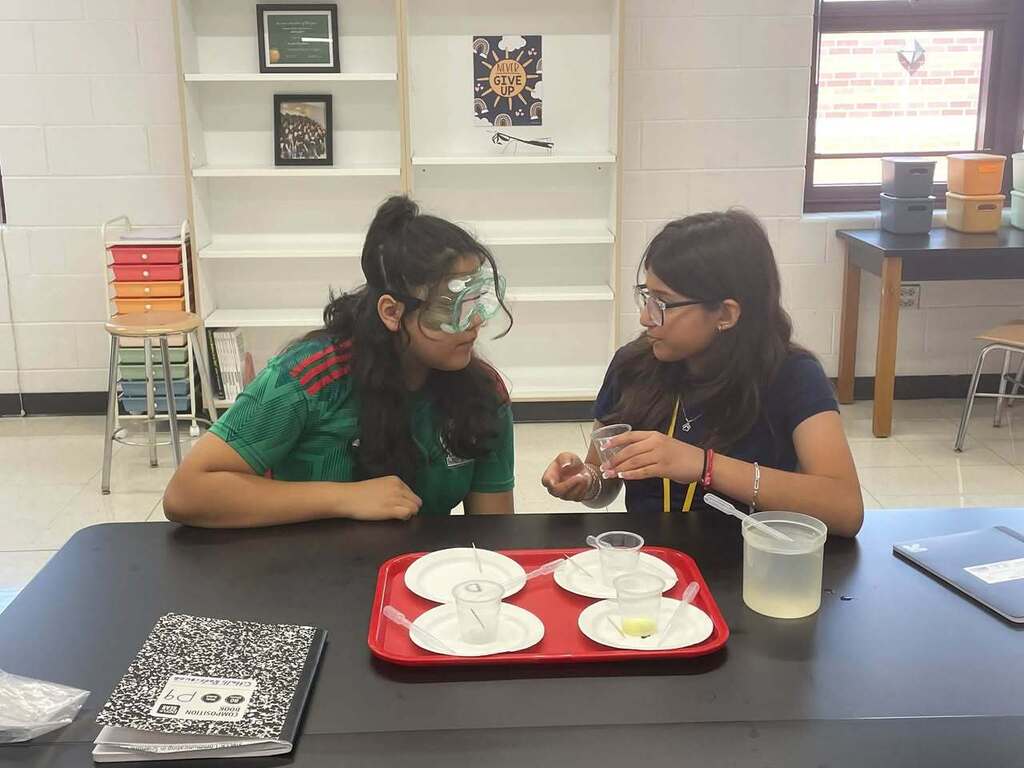 Students working on a science experiment