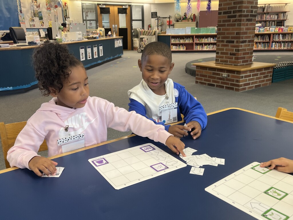 Kindergarten students learn a coding at Woodland Primary