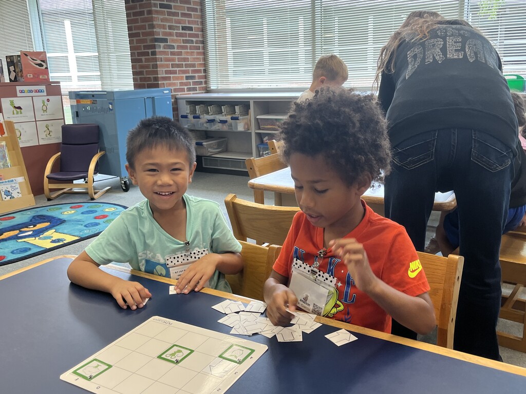 Kindergarten students learn a coding at Woodland Primary