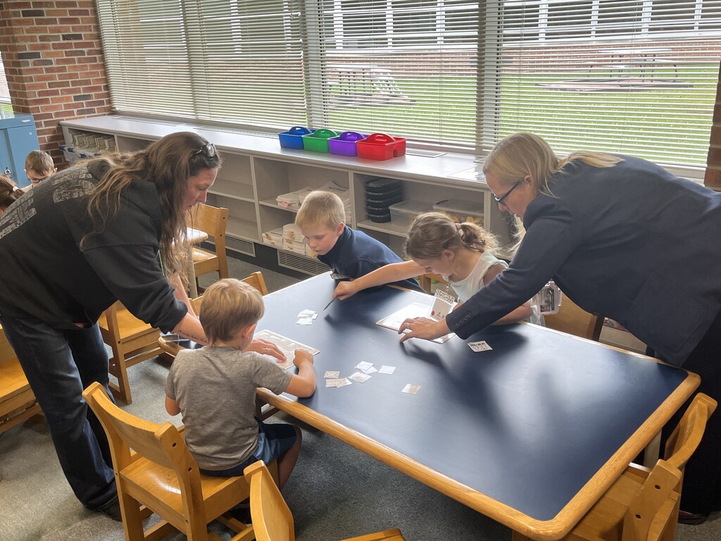 Kindergarten students learn a coding at Woodland Primary