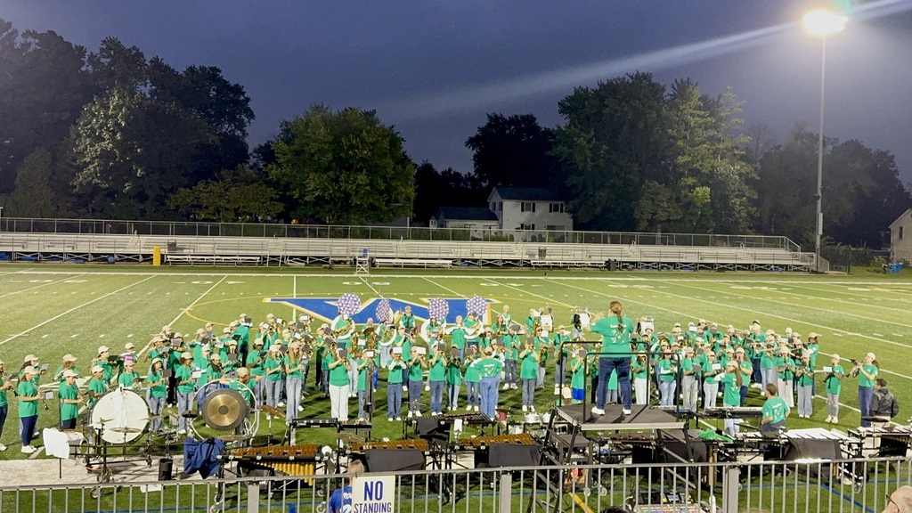 WMS Marching Wildcats at the annual "Fill the Drum" marching band exhibit at Warren High School