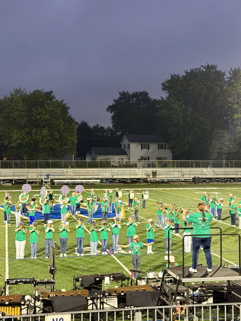 WMS Marching Wildcats at the annual "Fill the Drum" marching band exhibit at Warren High School