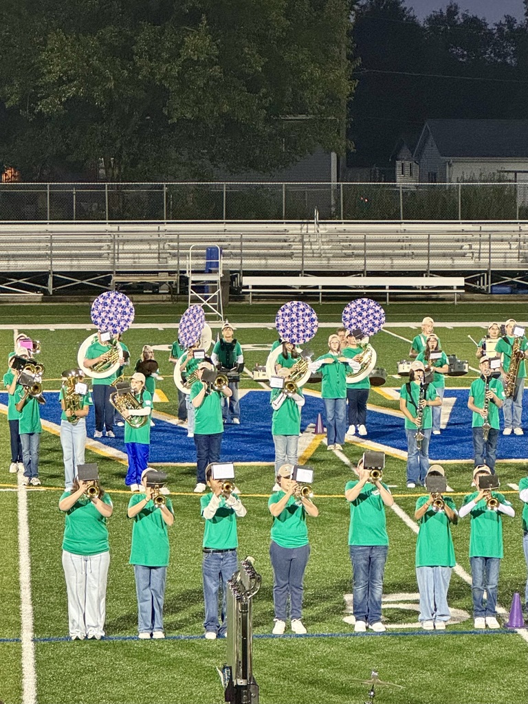 WMS Marching Wildcats at the annual "Fill the Drum" marching band exhibit at Warren High School