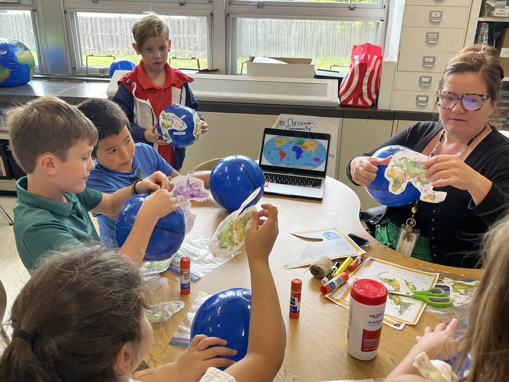 The students in Ms. Rinkenberger's class had fun making globes during social studies