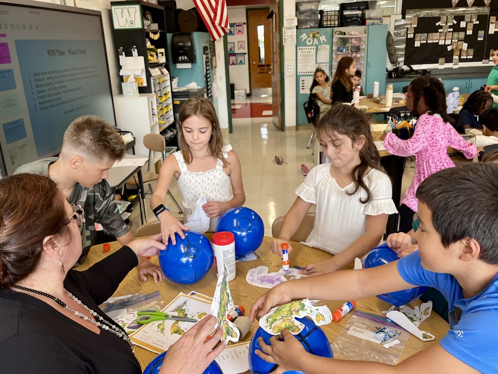 The students in Ms. Rinkenberger's class had fun making globes during social studies