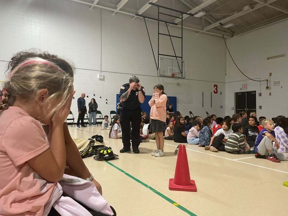 Fire safety assembly at Elementary 