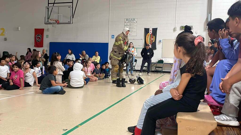 Fire safety assembly at Elementary 