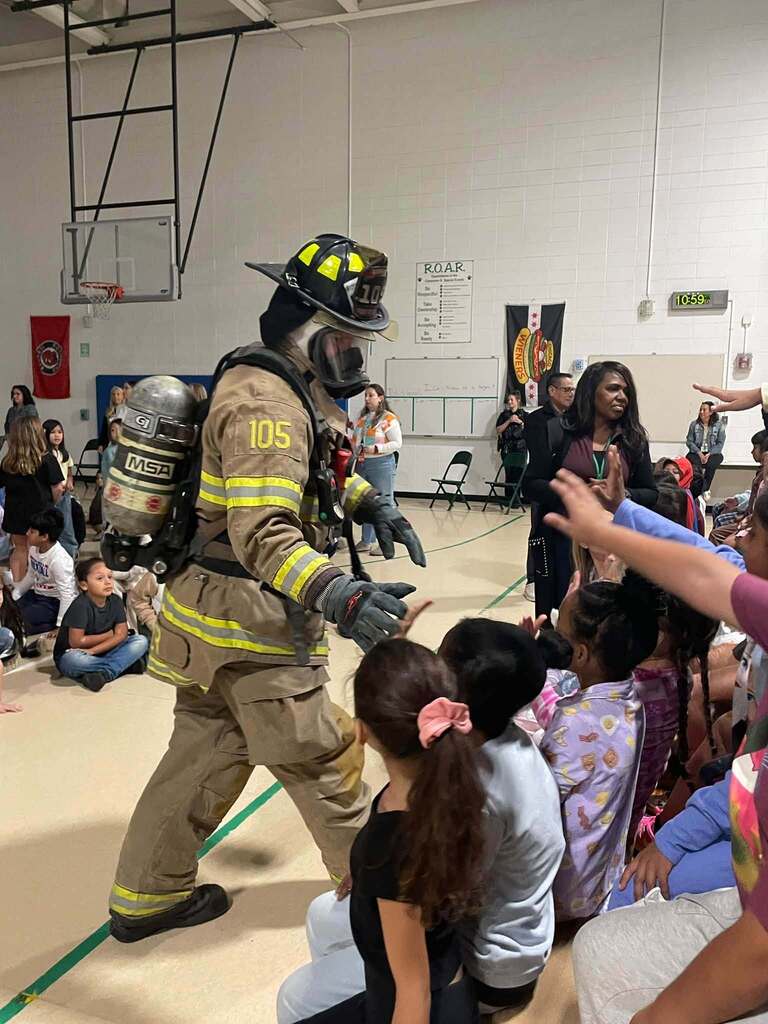 Fire safety assembly at Elementary 