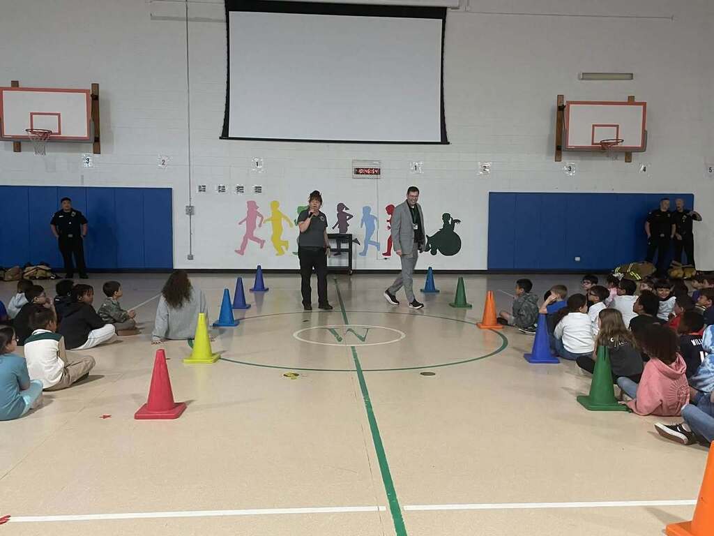 Fire safety assembly at Elementary 