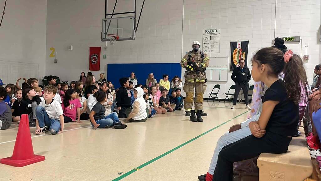Fire safety assembly at Elementary 